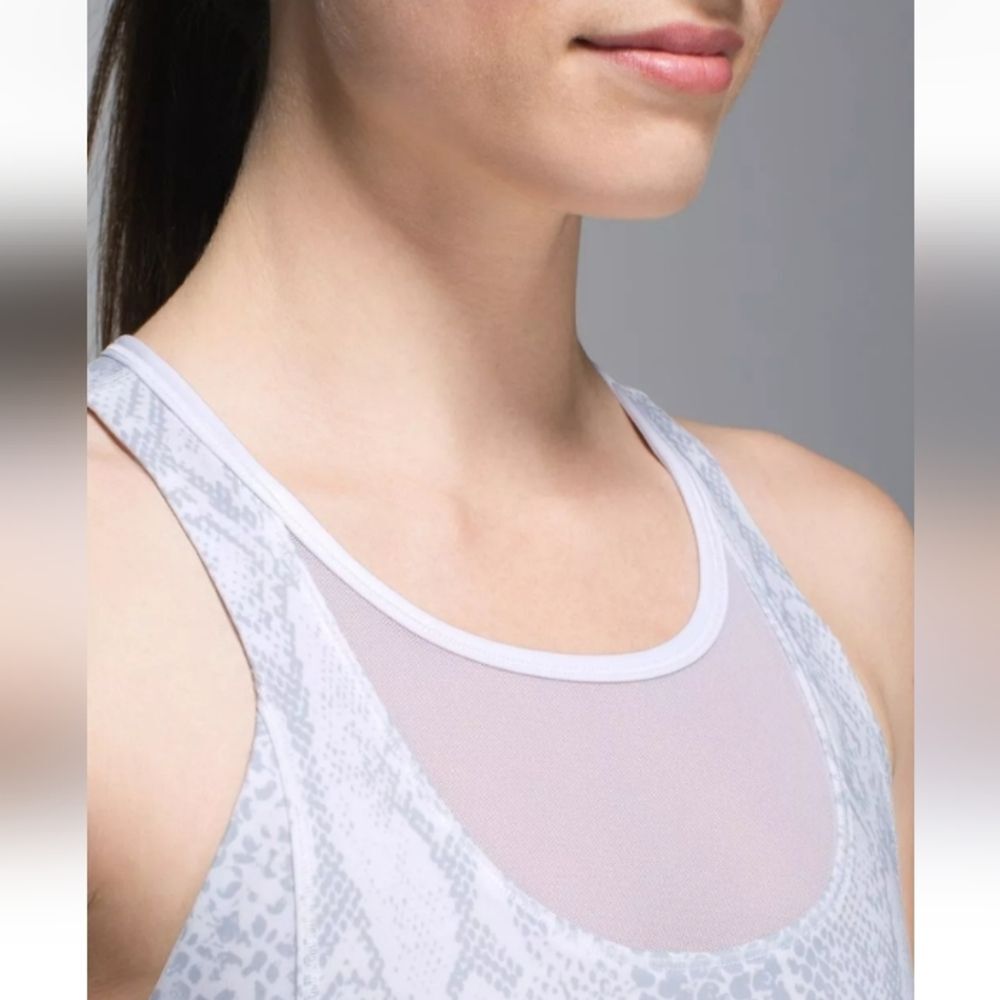 Women's White Patterned Tank Top - Picture 8 of 16